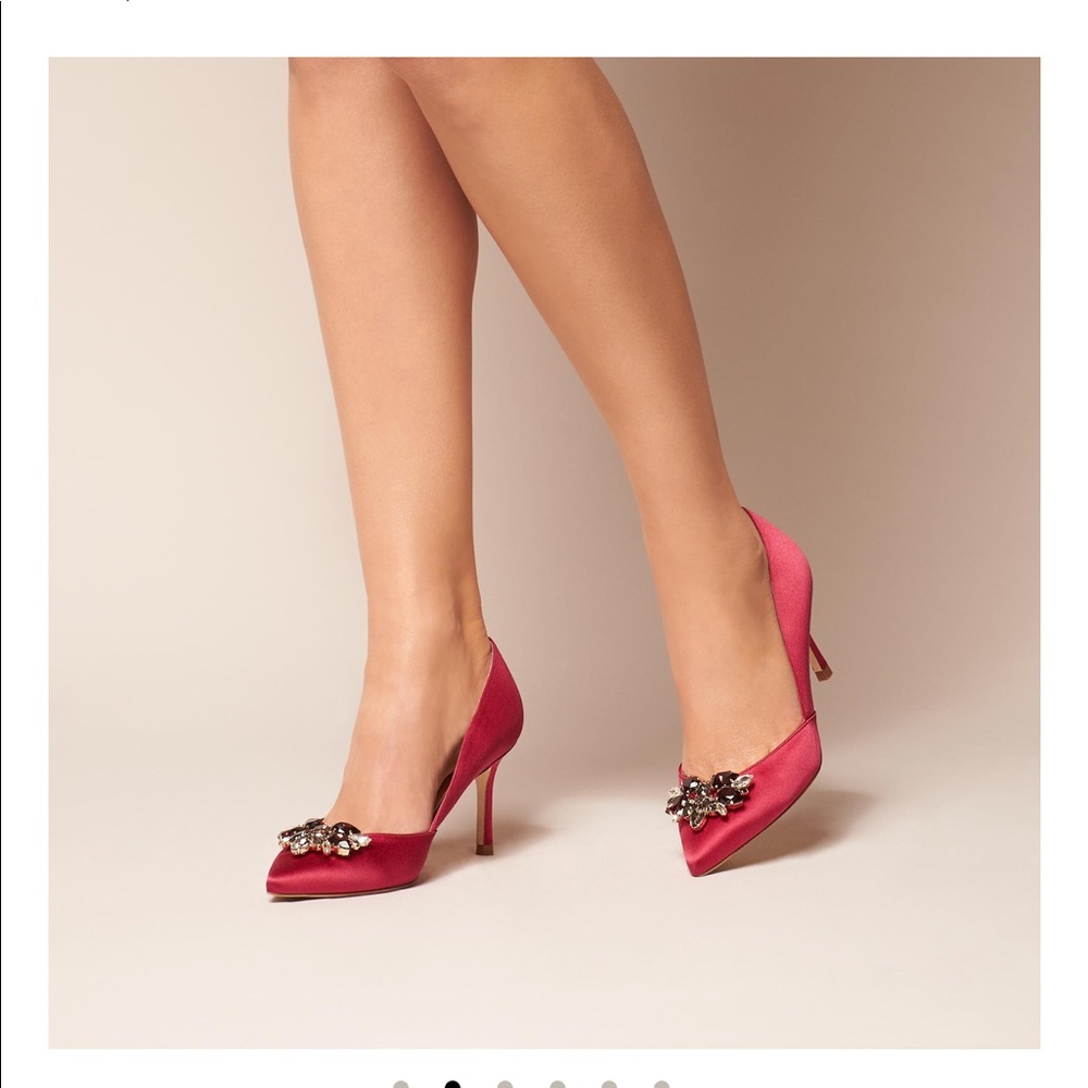 All New! L. K. Bennett Cristina Pink Satin US 8.5